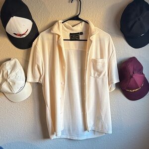 Men's Cream Casual Button-Down Shirt